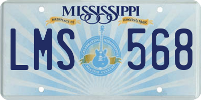 MS license plate LMS568