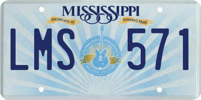 MS license plate LMS571