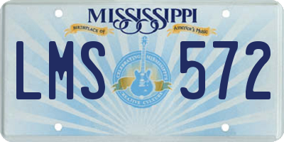 MS license plate LMS572