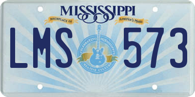 MS license plate LMS573