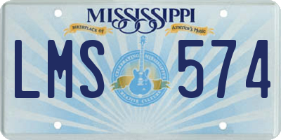 MS license plate LMS574