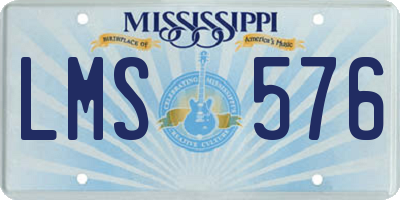MS license plate LMS576
