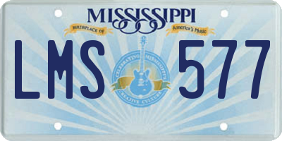 MS license plate LMS577