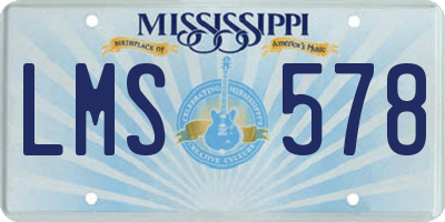 MS license plate LMS578