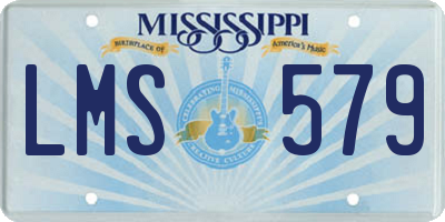 MS license plate LMS579