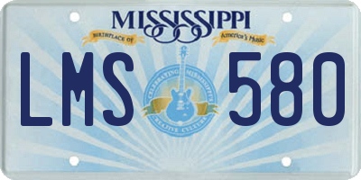 MS license plate LMS580