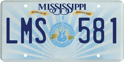MS license plate LMS581