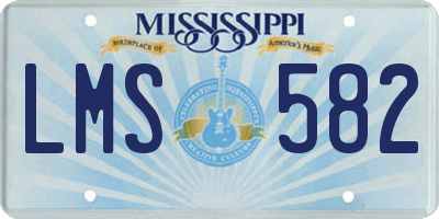 MS license plate LMS582