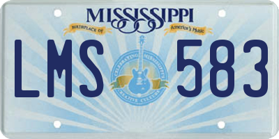 MS license plate LMS583