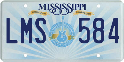 MS license plate LMS584