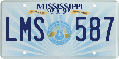 MS license plate LMS587