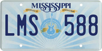 MS license plate LMS588