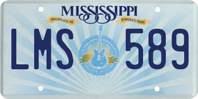 MS license plate LMS589