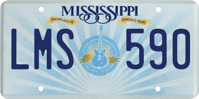 MS license plate LMS590