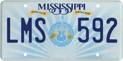 MS license plate LMS592