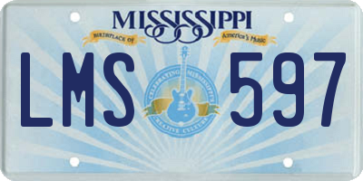 MS license plate LMS597