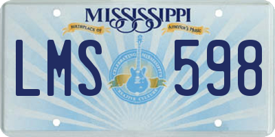 MS license plate LMS598
