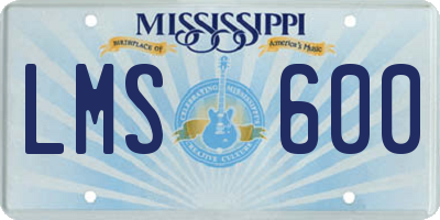 MS license plate LMS600