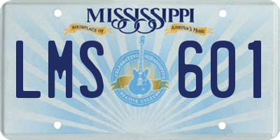 MS license plate LMS601
