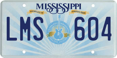 MS license plate LMS604