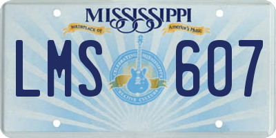 MS license plate LMS607