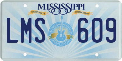 MS license plate LMS609