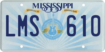 MS license plate LMS610