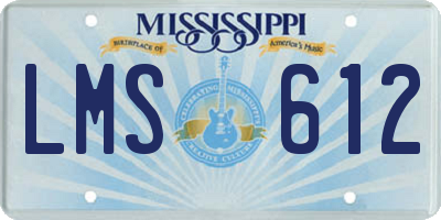 MS license plate LMS612