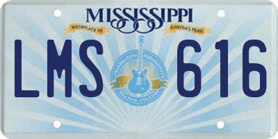 MS license plate LMS616