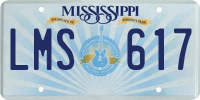 MS license plate LMS617