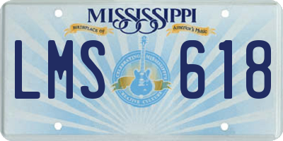 MS license plate LMS618
