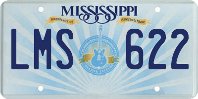 MS license plate LMS622