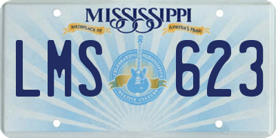 MS license plate LMS623