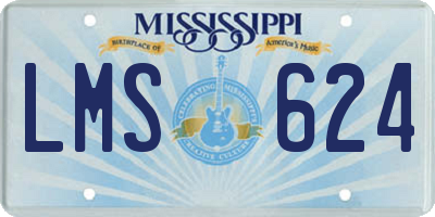 MS license plate LMS624