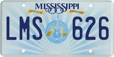 MS license plate LMS626
