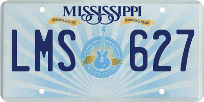 MS license plate LMS627