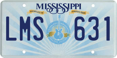 MS license plate LMS631