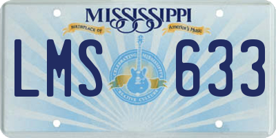 MS license plate LMS633