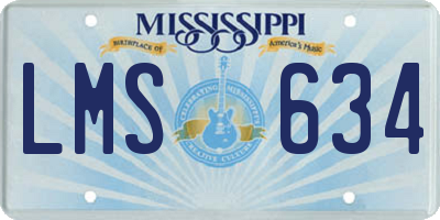 MS license plate LMS634