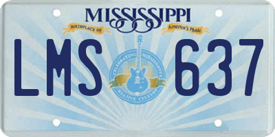 MS license plate LMS637