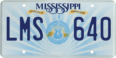 MS license plate LMS640