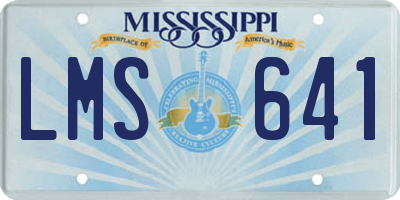 MS license plate LMS641