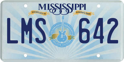 MS license plate LMS642