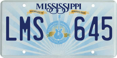 MS license plate LMS645