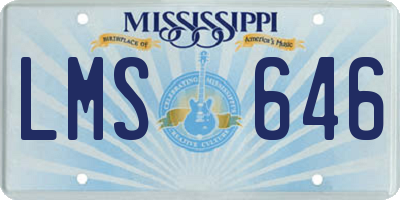 MS license plate LMS646