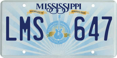 MS license plate LMS647