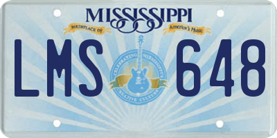 MS license plate LMS648