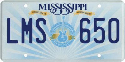 MS license plate LMS650