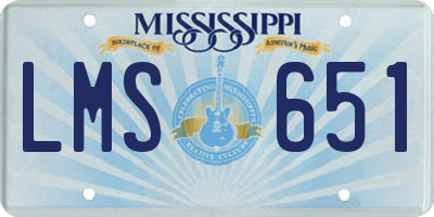 MS license plate LMS651