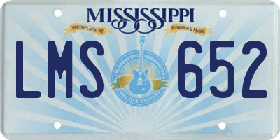 MS license plate LMS652